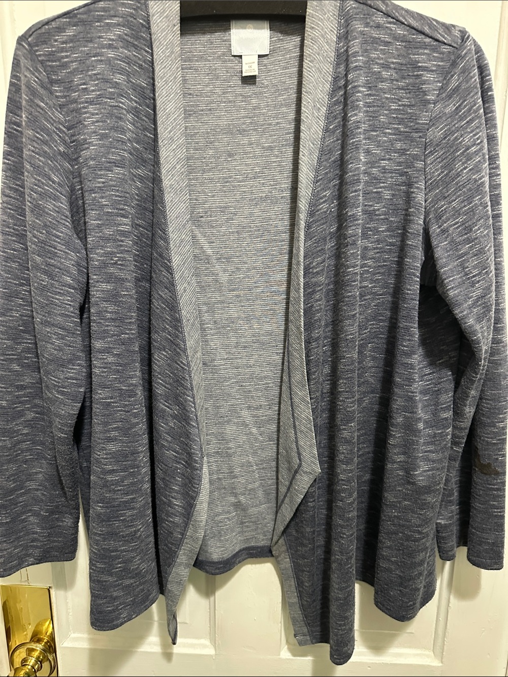 Sunday Lightweight Open-Front Cardigan in Heathered Blue